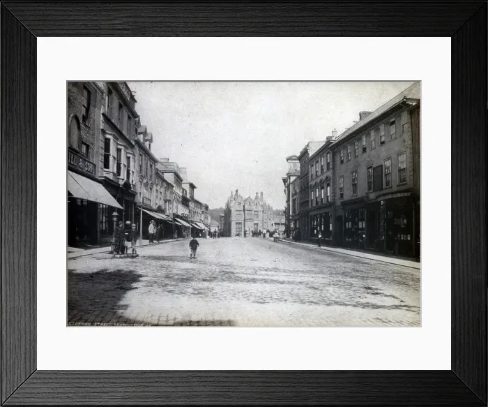 Framed Print : Boscawen Street view from west end looking east, Truro, Cornwall. Pre 1891