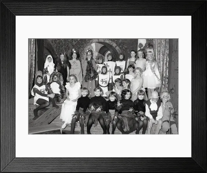 Framed Print : St Winnow Church of England Primary School play, Lostwithiel, Cornwall. December 1982
