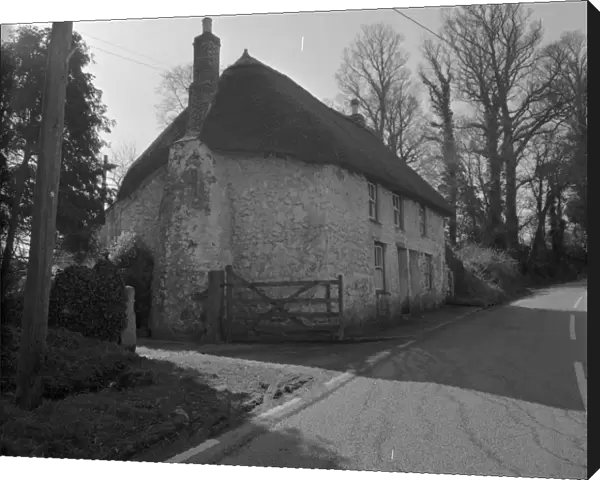 Thatched cottage, Relubbus, St Hilary, Cornwall. 1972