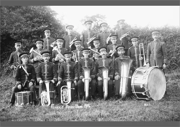 Foxhole Brass Band, St Stephen in Brannel, Cornwall. 1919