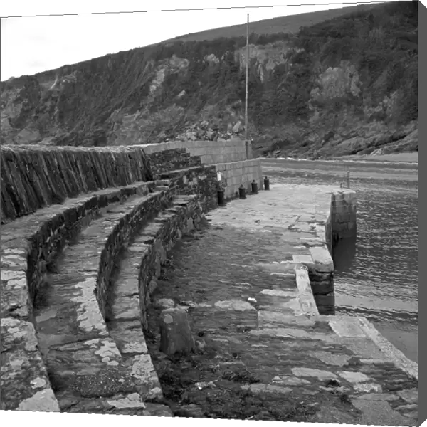 Harbour wall, Polkerris, Tywardreath, Cornwall. 1976