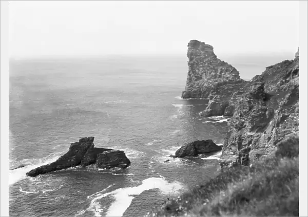 Long Island from Trambley Cove, Trevalga, Cornwall. Probably 1925
