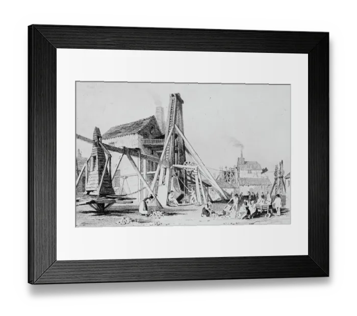 Framed Print : Dolcoath Mine, Camborne, Cornwall. 1831