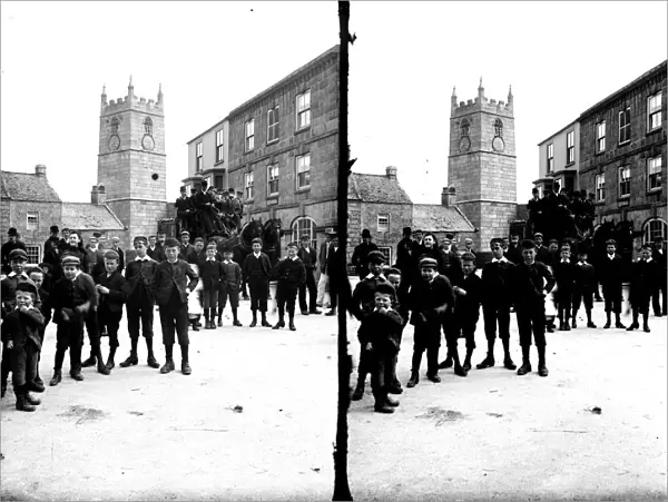 Market Square, St Just in Penwith, Cornwall. Early 1900s