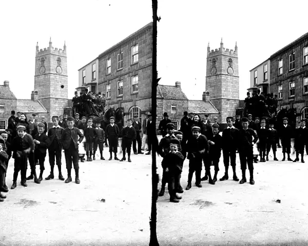 Market Square, St Just in Penwith, Cornwall. Early 1900s