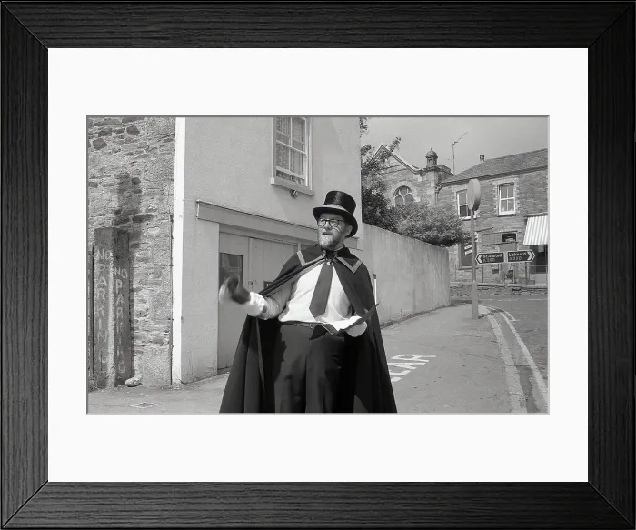 Framed Print : Town Crier, Lostwithiel, Cornwall. May 1988