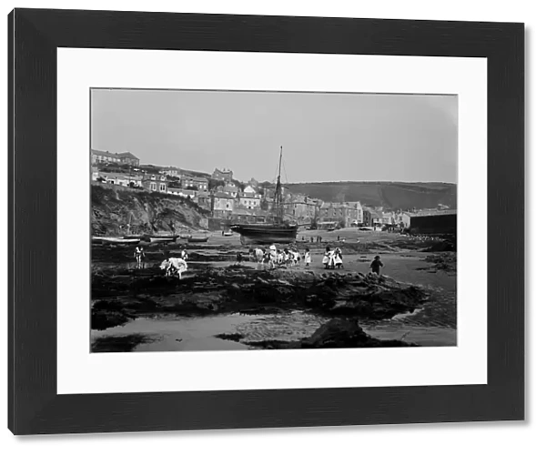 Port Isaac harbour at low tide, Cornwall. Probably late 1906