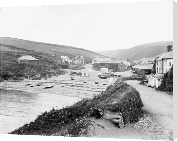 General view of Port Gaverne from the Port Isaac road, St Endellion, Cornwall. 1906