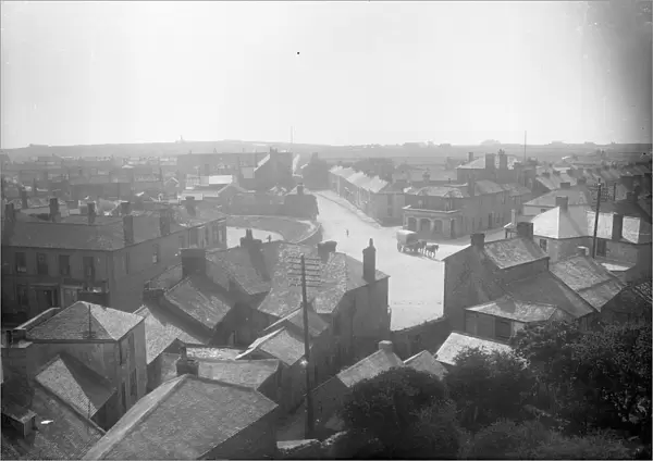 A view from the church tower, St Just in Penwith, Cornwall. Early 1900s, possibly 1905