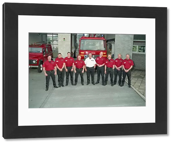 Firefighters, Lostwithiel Community Fire Station, Lostwithiel, Cornwall. May 1995