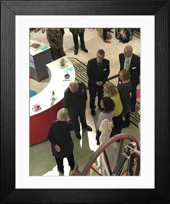 Framed Print : Duke of Cornwalls visit to the Royal Cornwall Museum to mark the bicentenary year of the Royal Institution of Cornwall, River Street, Truro, Cornwall. 22nd March 2018