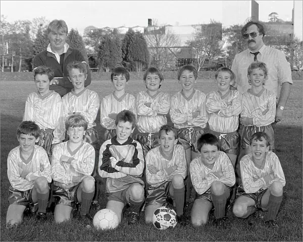 Lostwithiel CP School football team, Lostwithiel, Cornwall. February 1990