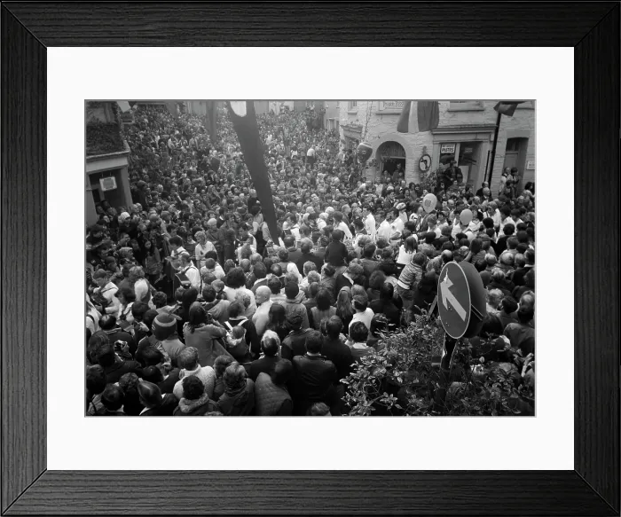 Framed Print : Obby Oss Day at Padstow, Cornwall. 1978