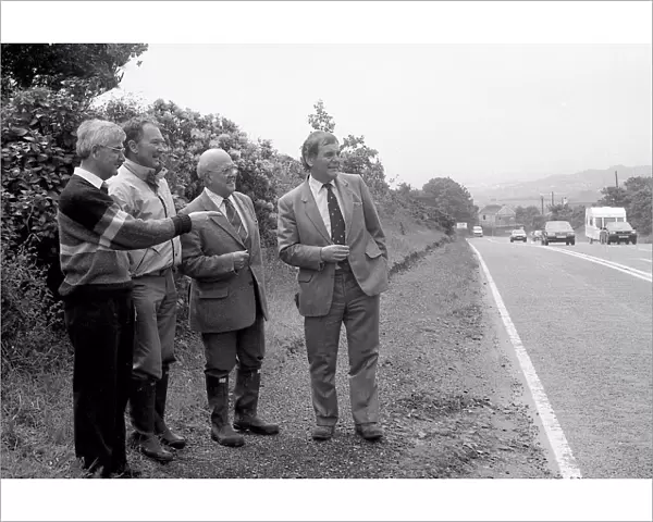 Protest Group, Tywardreath Highway, Tywardreath, Cornwall. July 1991