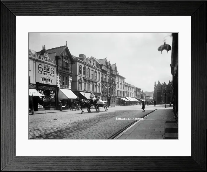 Framed Print : A general view of Boscawen Street looking east, Truro, Cornwall. Around 1910