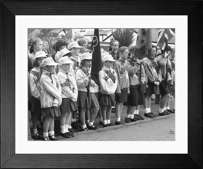Framed Print : Remembrance Day, Lostwithiel, Cornwall. November 1991