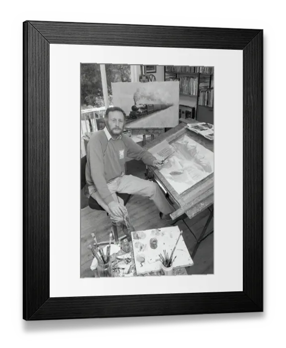 Framed Print : Artist Don Breckon, Lostwithiel, Cornwall. July 1991