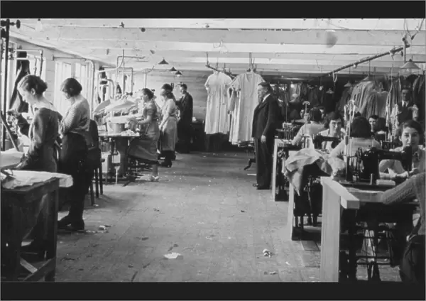 Machining room at Crysede Island Works, St Ives, Cornwall. Probably 1930s