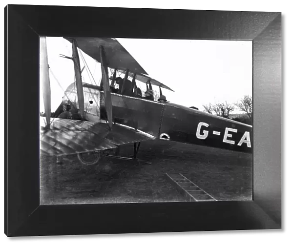 Grounded biplane, Cornwall. 1924