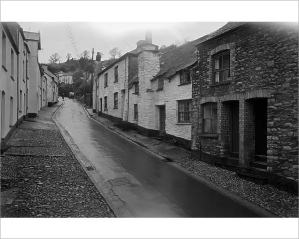 Cottages on West Looe Hill, West Looe, Cornwall. 1961
