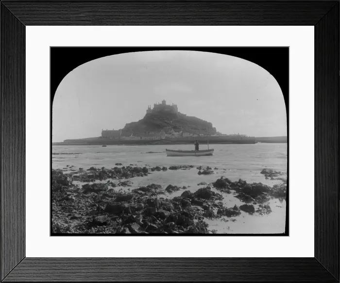 Framed Print : St Michaels Mount, Mounts Bay, Cornwall. Early 1900s Framed Print : St Michaels Mount, Mounts Bay, Cornwall. Early 1900s
