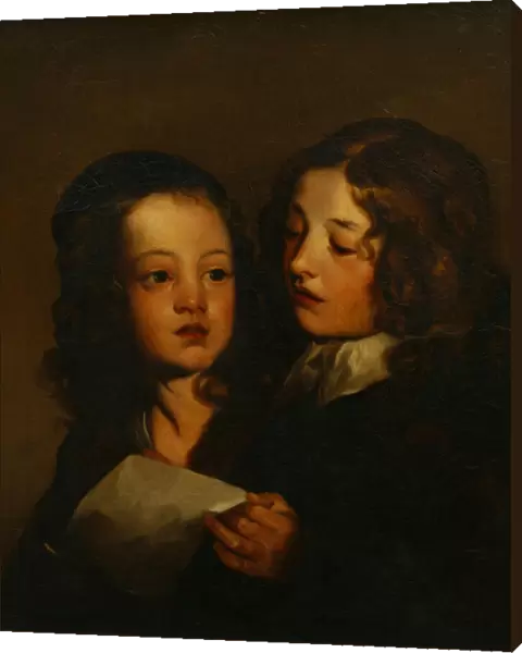 Canvas Print of Two Children Singing, Sir Peter Lely (1618-1680)