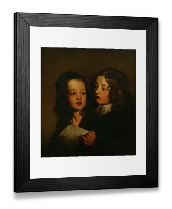 Framed Print : Two Children Singing, Sir Peter Lely (1618-1680)