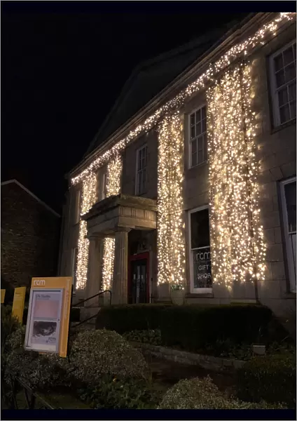 Christmas lights, Royal Cornwall Museum, River Street, Truro, Cornwall. 22nd November 2018