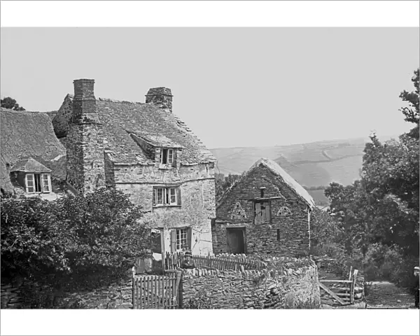 Old house thought to be in, or near, East Looe, Cornwall. Around 1880s