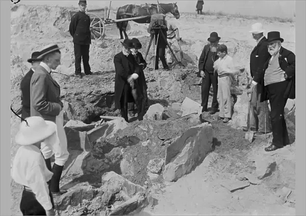 Excavation of the Iron Age cemetery at Harlyn Bay, St Merryn, Cornwall. 1900