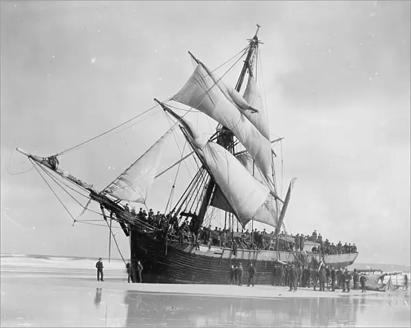 Wreck of the German brigantine Albert Wilhelm, Lelant Sands, Lelant, Cornwall. Wrecked on 16th October 1886