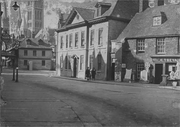 Looking west along Quay Street, Truro, Cornwall. Around 1920s