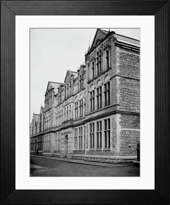 Framed Print : The Technical School, Union Place, Truro, Cornwall. Early 1900s