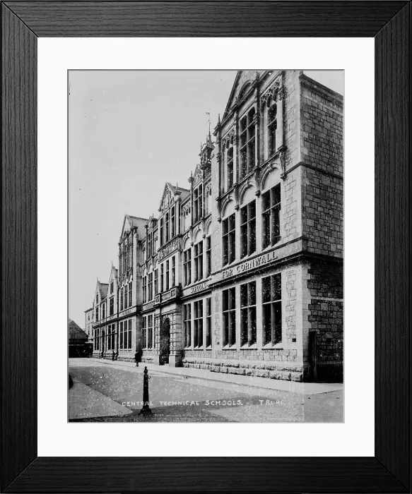 Framed Print : The Technical School, Union Place, Truro, Cornwall. Early 1900s