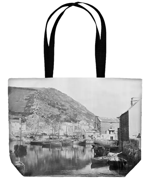 The harbour, Polperro, Cornwall. Probably 1860s-1870s