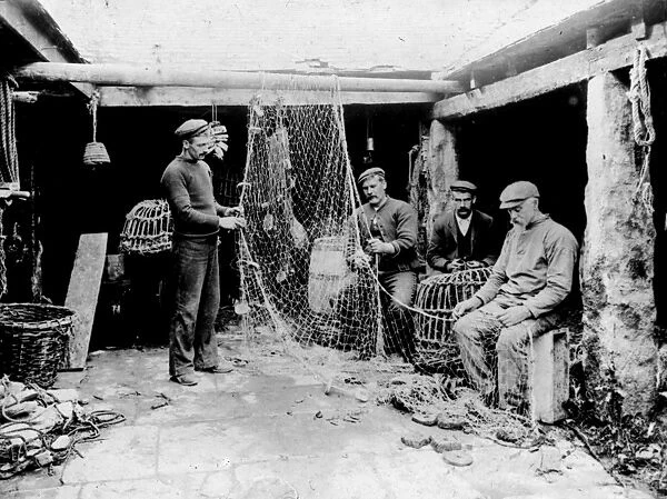 The Active pilchard cellar, Newquay, Cornwall. Around 1900