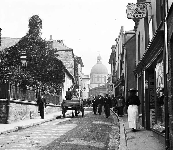 Alverton Street, looking east towards Green Market, Penzance, Cornwall. Early 1900s