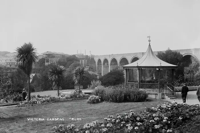 Framed Print : Bandstand, Victoria Gardens, Truro, Cornwall. After 1902 Framed Print : Bandstand, Victoria Gardens, Truro, Cornwall. After 1902