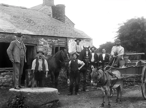 Blacksmiths shop at Godolphin Cross, Cornwall. Early 1900s