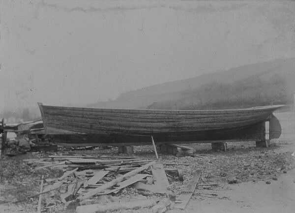 Boat being built, Calenick, Kea, Cornwall. Early 1900s