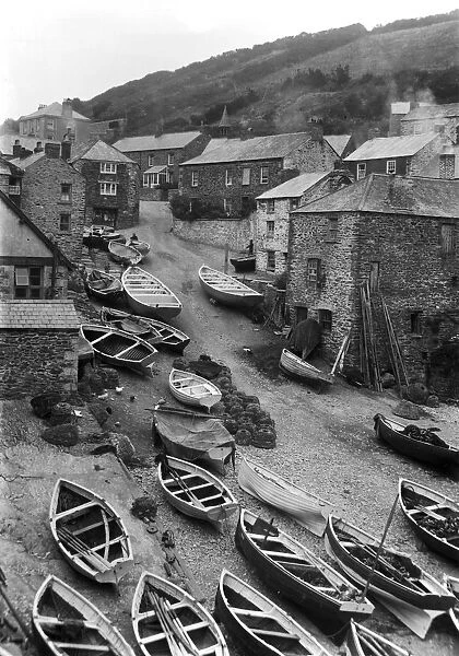 Boats on slipway, Portloe, Veryan, Cornwall, 21st August 1911