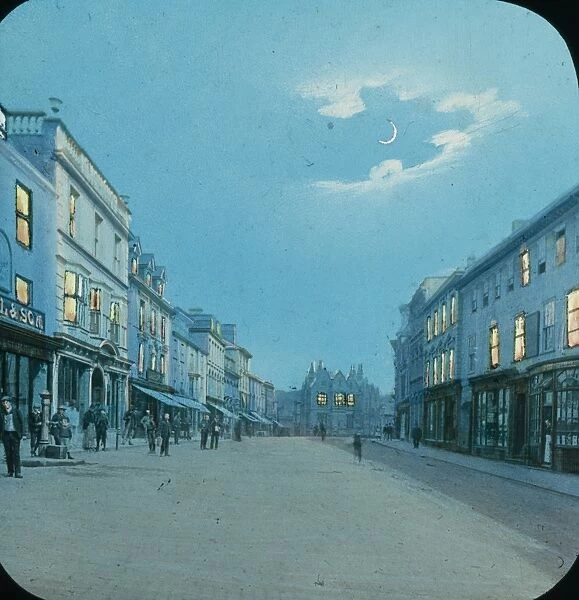 Boscawen Street view from west end looking east, Truro, Cornwall. Pre 1891