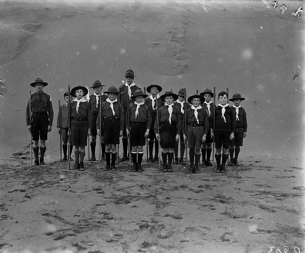 Boy Scouts, Perranporth beach, Perranzabuloe, Cornwall. Early 1900s