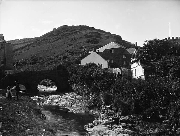 Bridge by mill, Boscastle, Cornwall. 1905
