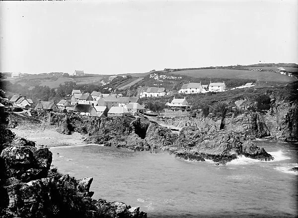 Cadgwith harbour, Cornwall. Late 1800s