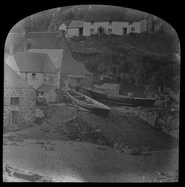 Cadgwith harbour. Late 1800s