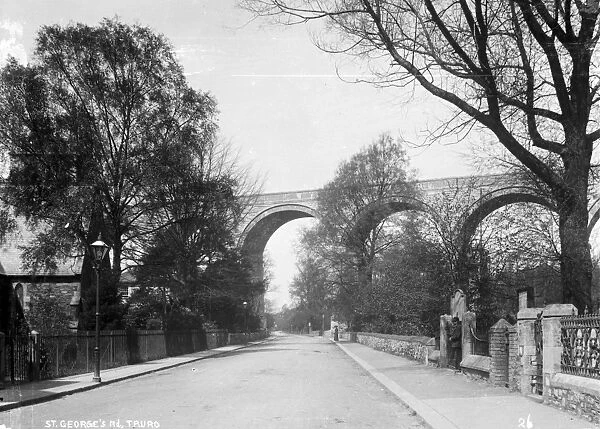 Carvedras Viaduct, St Georges Road, Truro, Cornwall. After 1902