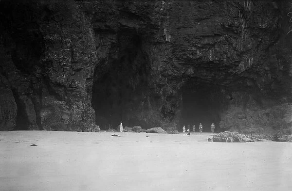 Cathedral Caves, Perranporth, Perranzabuloe, Cornwall. Probably 1920s