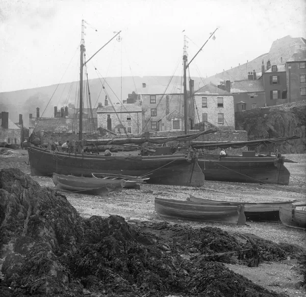 Cawsand from the beach, Rame, Cornwall. 1890s