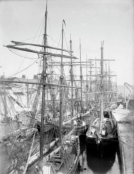 Charlestown harbour and shipping, Cornwall. Around 1914